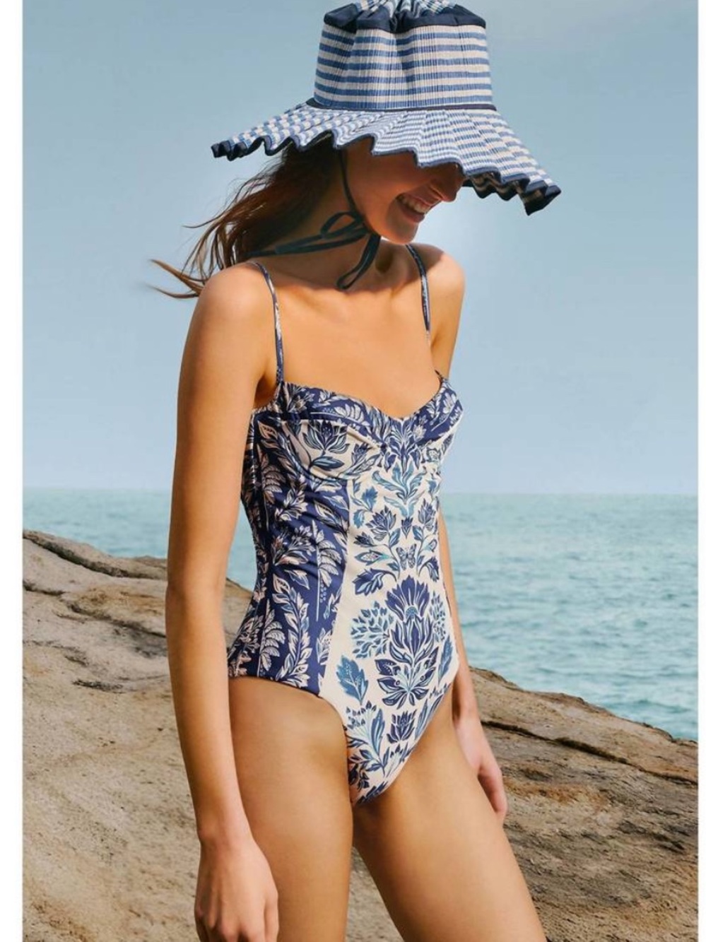 NEW FARM RIO delicate tapestry one piece in off white
